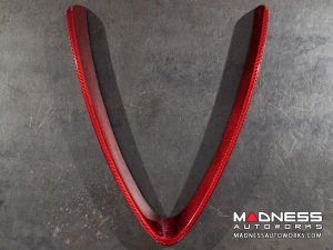 Alfa Romeo Stelvio Front V Shield Grill Frame + Emblem Frame Kit - Carbon Fiber - Red Candy - QV Model